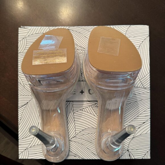 Chase & Chloe Open Toe Clear Transparent Stiletto High Heels Platform Sandals - Picture 5 of 9